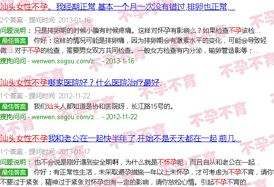 汕头女性不孕