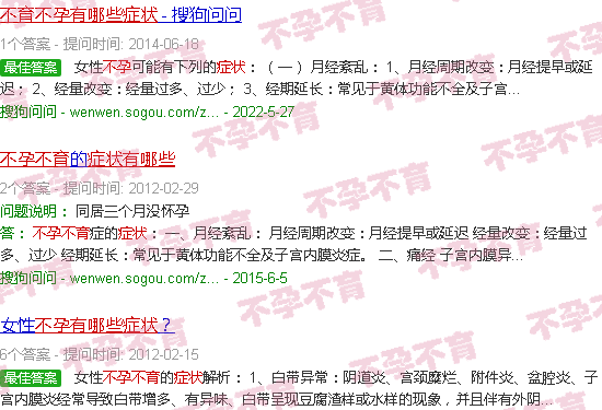 汕头不孕不育有什么症状