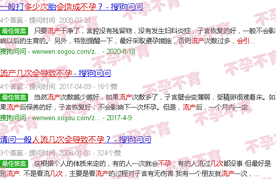 汕头流产几次会导致不孕