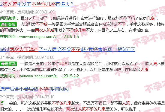 汕头两次人流后不孕的几*